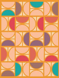 Bauhaus in Goldgelb und Pastellfarben