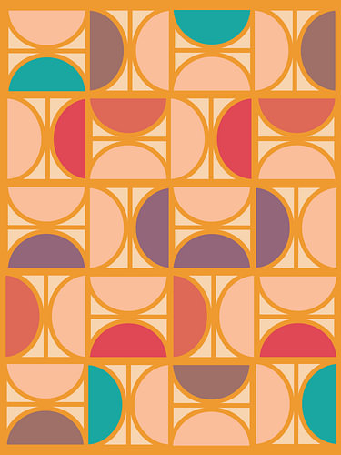 Bauhaus in Gold, Yellow and Pastel – Geometric Abstract Art
