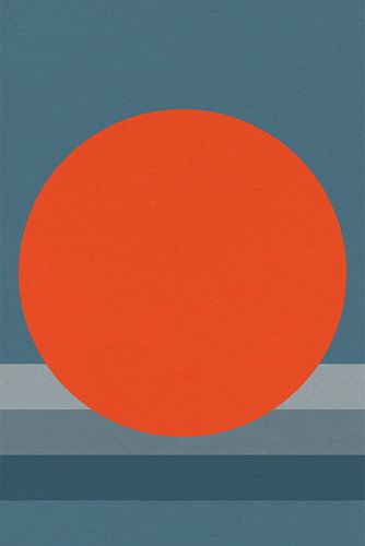 Zon, maan, oceaan. Ikigai. Abstracte minimalistische Zen kunst IX