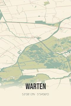 Vintage landkaart van Warten (Fryslan) van Rezona