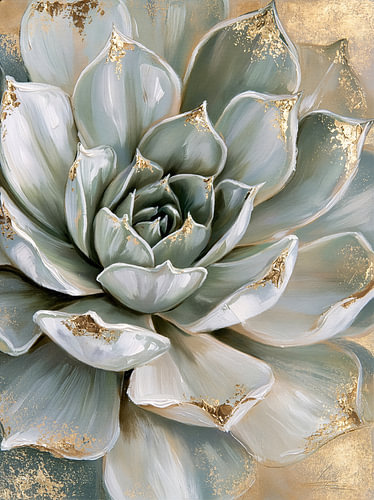 Green succulent with golden details