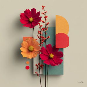 Abstrakt mit Blumen