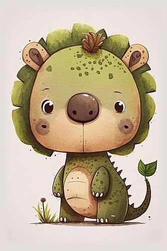 Illustratie van een baby dino