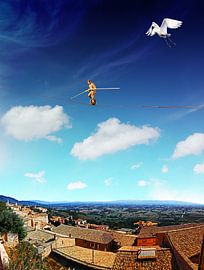 Wie ein Mann am Draht