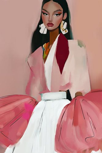 Kleurrijk modern en abstract portret in pastelkleuren