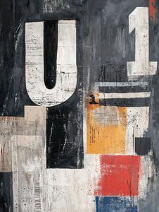 Zahlen und Buchstaben, digitale Collage