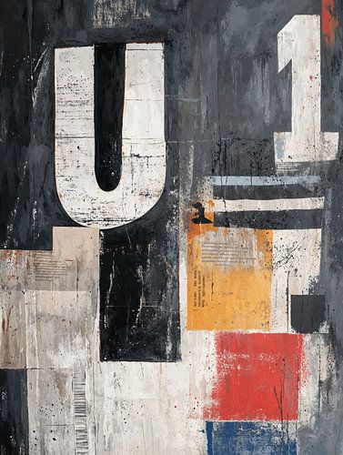 Zahlen und Buchstaben, digitale Collage