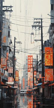 Regenachtige dag in Tokio 1970 van Felix Wiesner