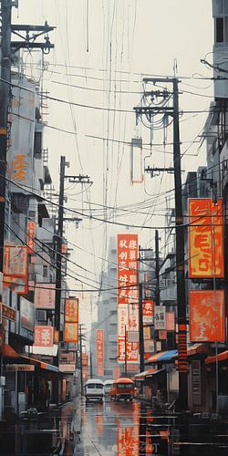 Verregneter Tag in Tokyo 1970