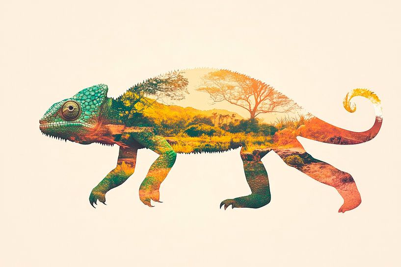 Caméléon de la nature par Poster Art Shop