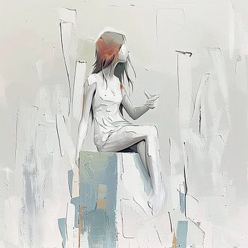 Vrouw Abstract | Vrouw Zittend van Kunst Kriebels