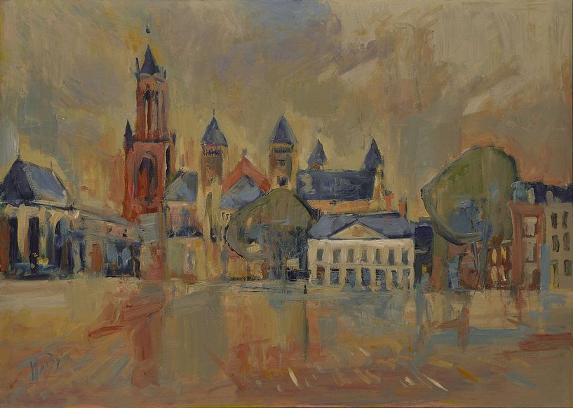 Saint Servatius at the Vrijthof in Maastricht by Nop Briex