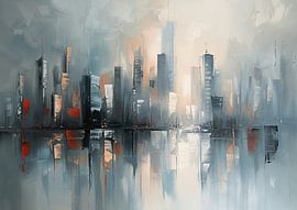 Stadt Abstrakt | Skyline von ARTEO Gemälde