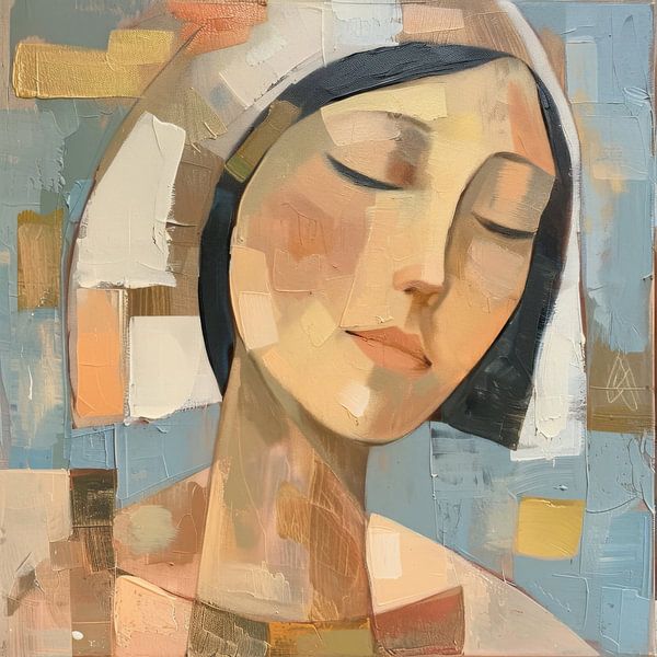 Portrait of a woman in pastel colours by Poster Art Shop
