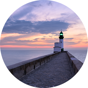 De vuurtoren van Le Tréport bij schemering - Mooi Nornandie