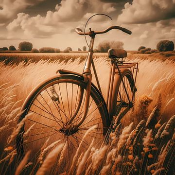 Fiets in grasveld van Tatjana Korneeva