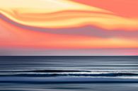 Gentle waves and sunset by the sea by Dirk Wüstenhagen thumbnail