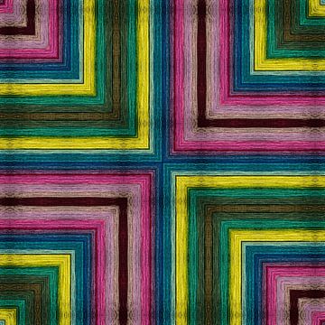 Kleurrijke strepen in het vierkant van Sabine Wagner