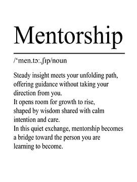 Définition du mentorat - Blanc sur WordsThatInspire