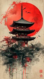 Japanese pagoda by Peet de Rouw