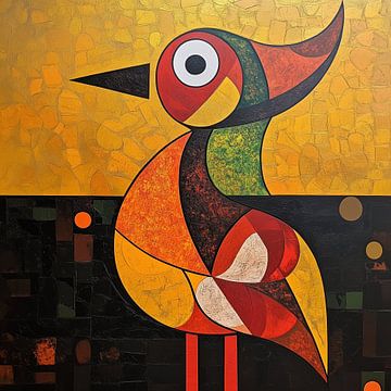 Lac bird vogel abstract kubisme van TheXclusive Art