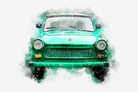 Trabant 601 S Oldtimer DDR Aquarelle sur Andreea Eva Herczegh