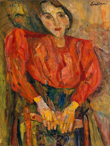 Frau in roter Bluse, Chaim Soutine von Meisterhafte Meister