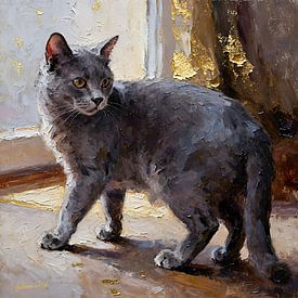 Katzenkunstsammlung – Russisch Blau von Johannas Art Creations