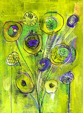 Luftikusse - Blumenart abstrakt von Claudia Gründler