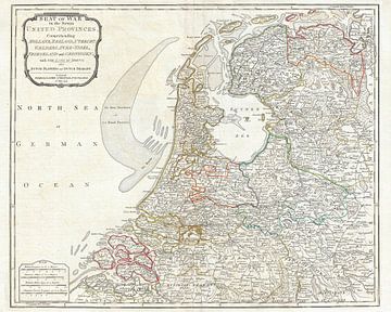 Kaart van Nederland 1794 van Atelier Liesjes