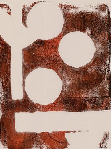 Terra en crème. Minimalistische abstracte kunst. Groei.