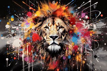 Pop-art leeuw van ARTemberaubend