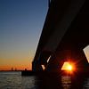 Sonnenuntergang an der Zeelandbrücke von Filip Staes