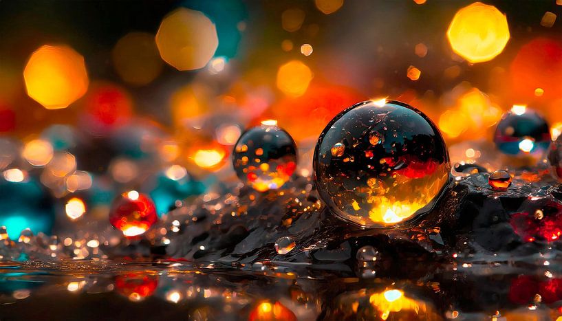Ball with air bubbles and colours by Mustafa Kurnaz
