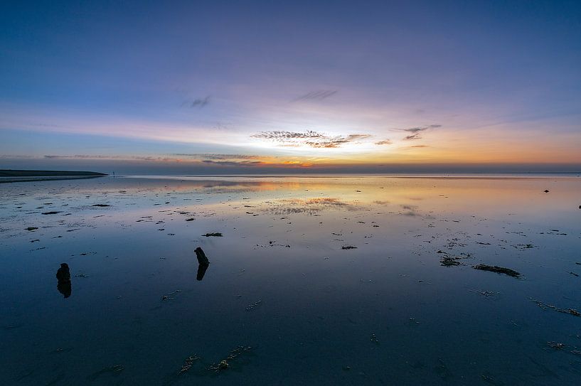 Sunset on the Wadden Sea by Willem Hoogsteen