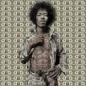 Jimi Hendrik on Dollar Bills by Rene Ladenius Digital Art