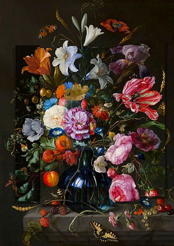 Stilleven Bloemen, fruit en vlinders