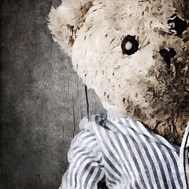 Brave Bear | Sweet bear in his striped pyjamas by Wil Vervenne