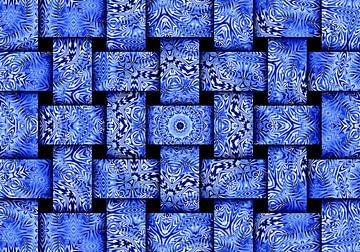 Weaves in Blue (Weefpatroon in Blauw) van Caroline Lichthart