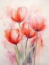 Tulips in abstract karakter van Bert Meijer thumbnail