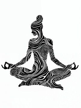 Yoga lijntekeningen in zwart-wit van Frank Daske | Foto & Design