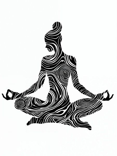 Yoga Line Art en noir et blanc par Frank Daske | Foto & Design