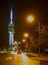 The television tower in Goes is bathed in a beautifully coloured light during the month of December. by Gert van Santen thumbnail