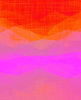 Morgennebel ein moderner Pop Art Expressionist in Rot Pink