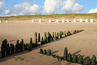 Holzbuhne mit Strandkörben bei Rantum auf Sylt