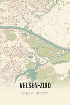 Vieille carte de Velsen-Zuid (Hollande du Nord) sur Rezona