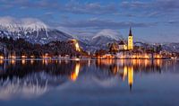 Der See Bled in Slowenien beim Sonnenuntergang von Thomas Rieger Miniaturansicht