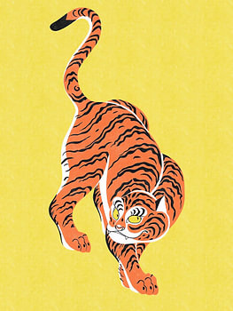 Playful Striped Tiger