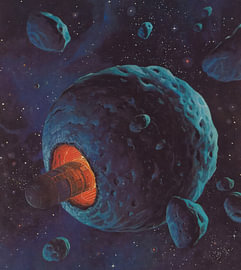 Met de motor door de asteroïden van Chromapetal