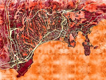 Kaart van Nice in de stijl 'Amber Autumn' van Maporia
